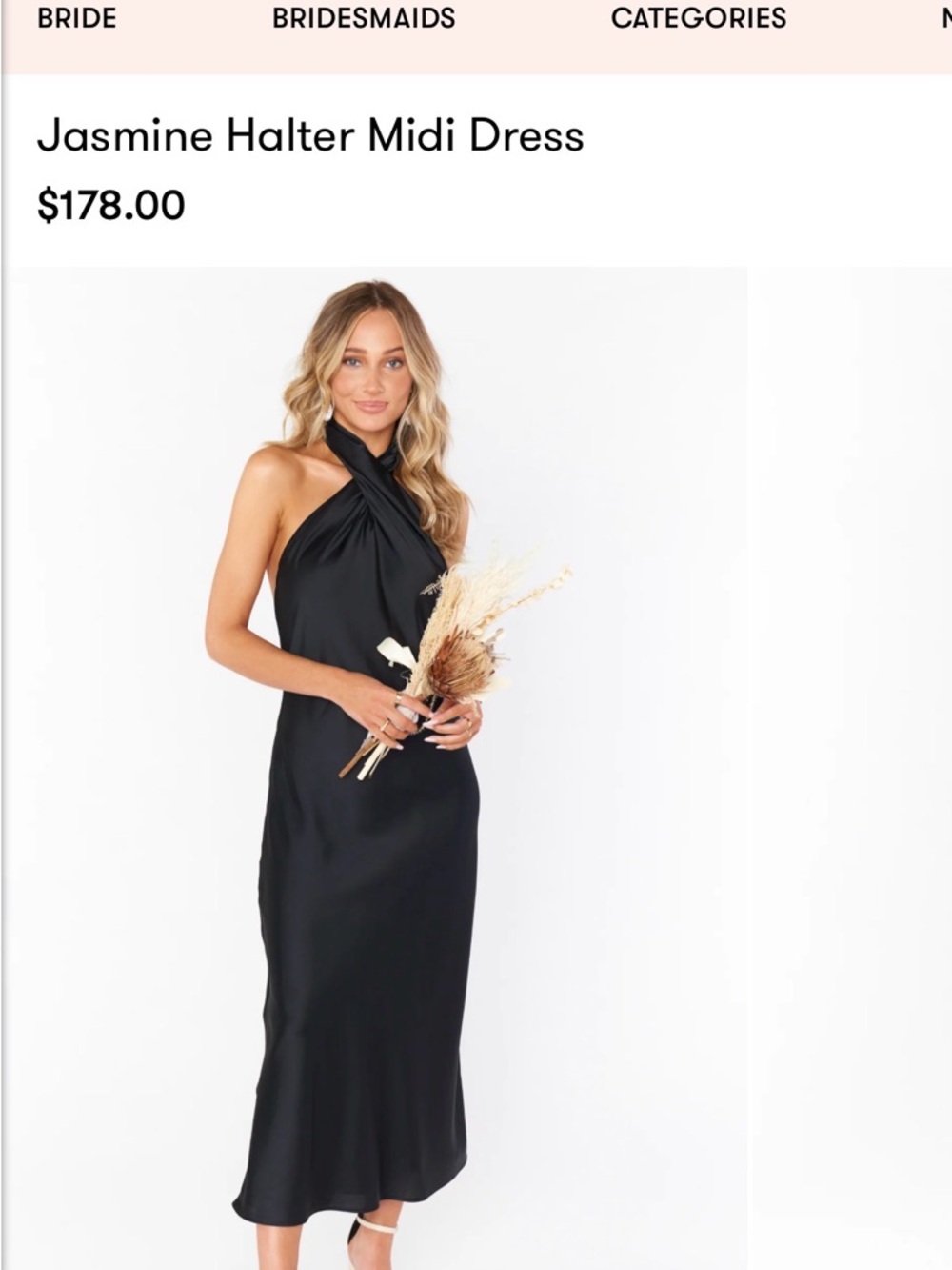 Show Me Your MuMu Black Jasmine Halter Midi Dress